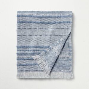 Hearth & Hand Magnolia Vintage Blue Textured Stripe Dobby Throw Blanket